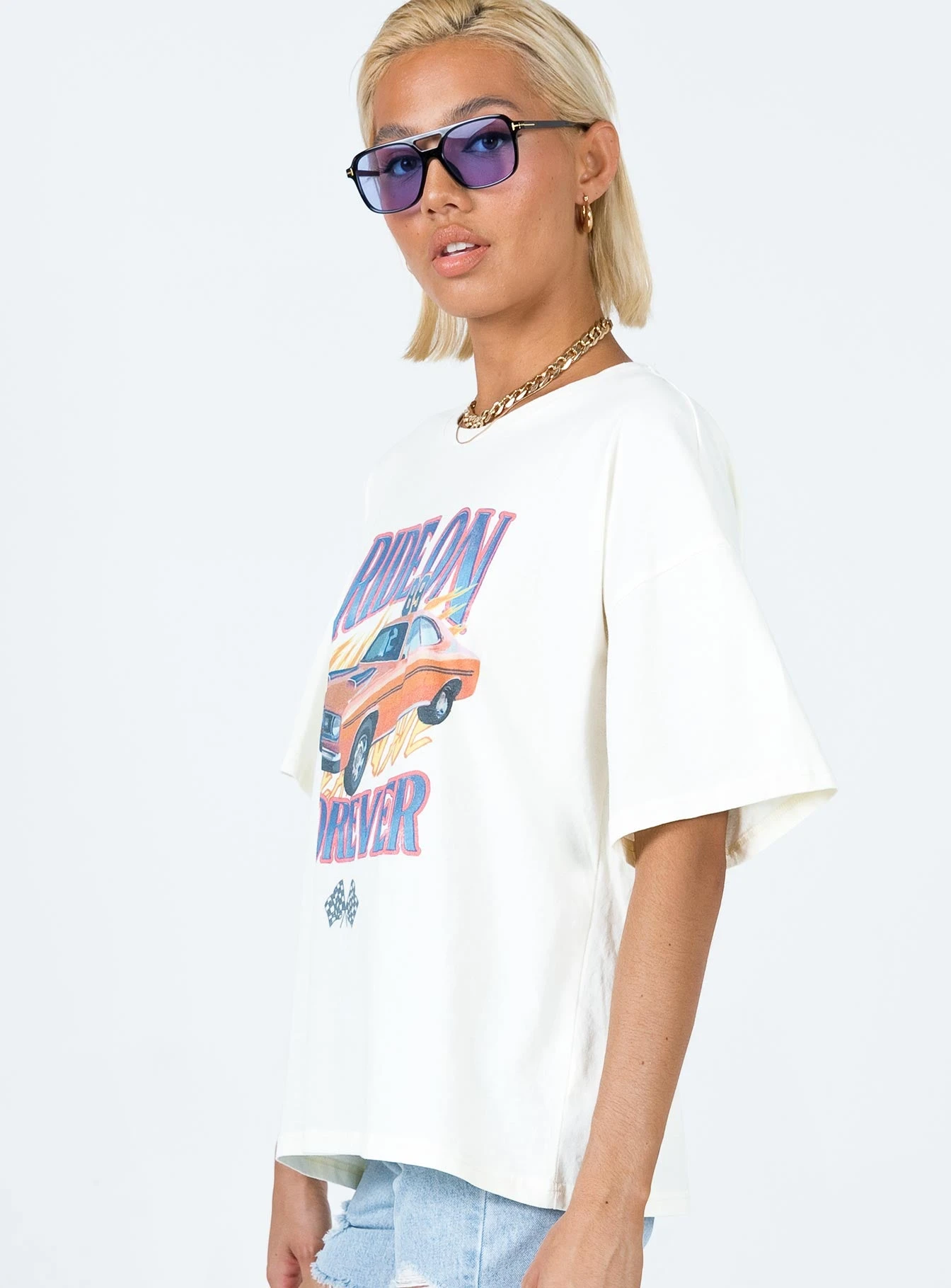 Princess Polly Ride On Oversized Tee White 3 Princess Polly Ride On Oversized Tee White - Image 3