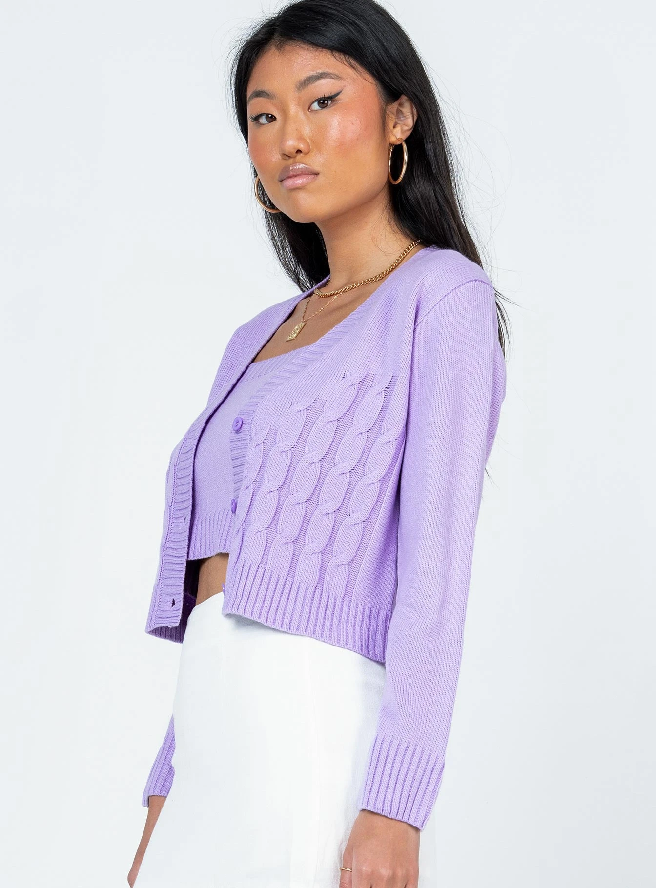 Princess Polly Donita Cardigan Set Purple 3 Princess Polly Donita Cardigan Set Purple - Image 3