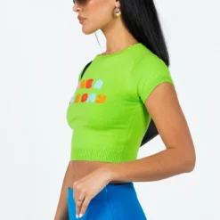 Princess Polly Have A Nice Day Knit Tee Green -Modeoryx Sales Store 3 modelinfo christy us2 b424a613 3243 4ac7 85bd bea493ff22f7