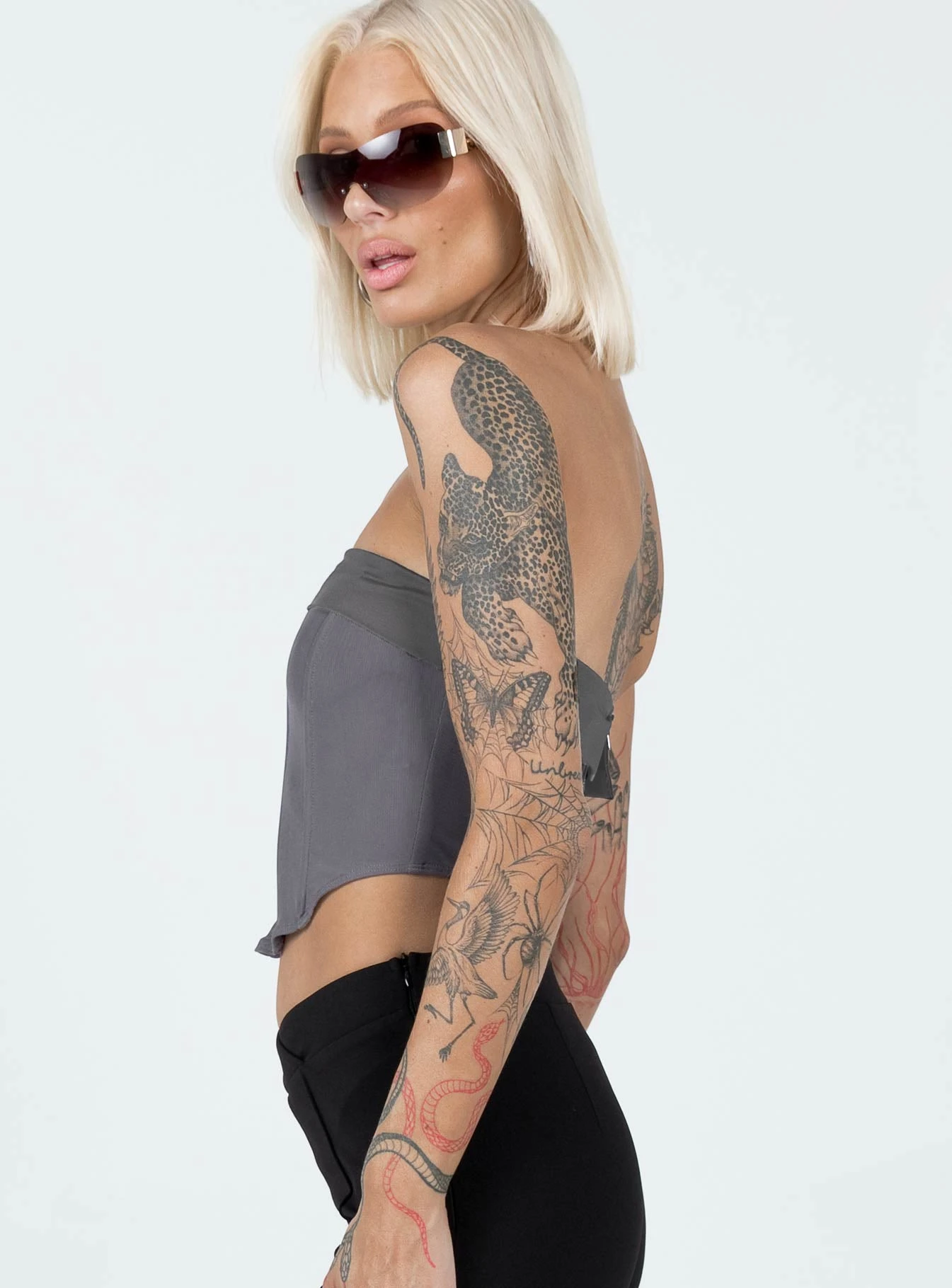 Princess Polly Alma Strapless Top Slate 4 Princess Polly Alma Strapless Top Slate - Image 4