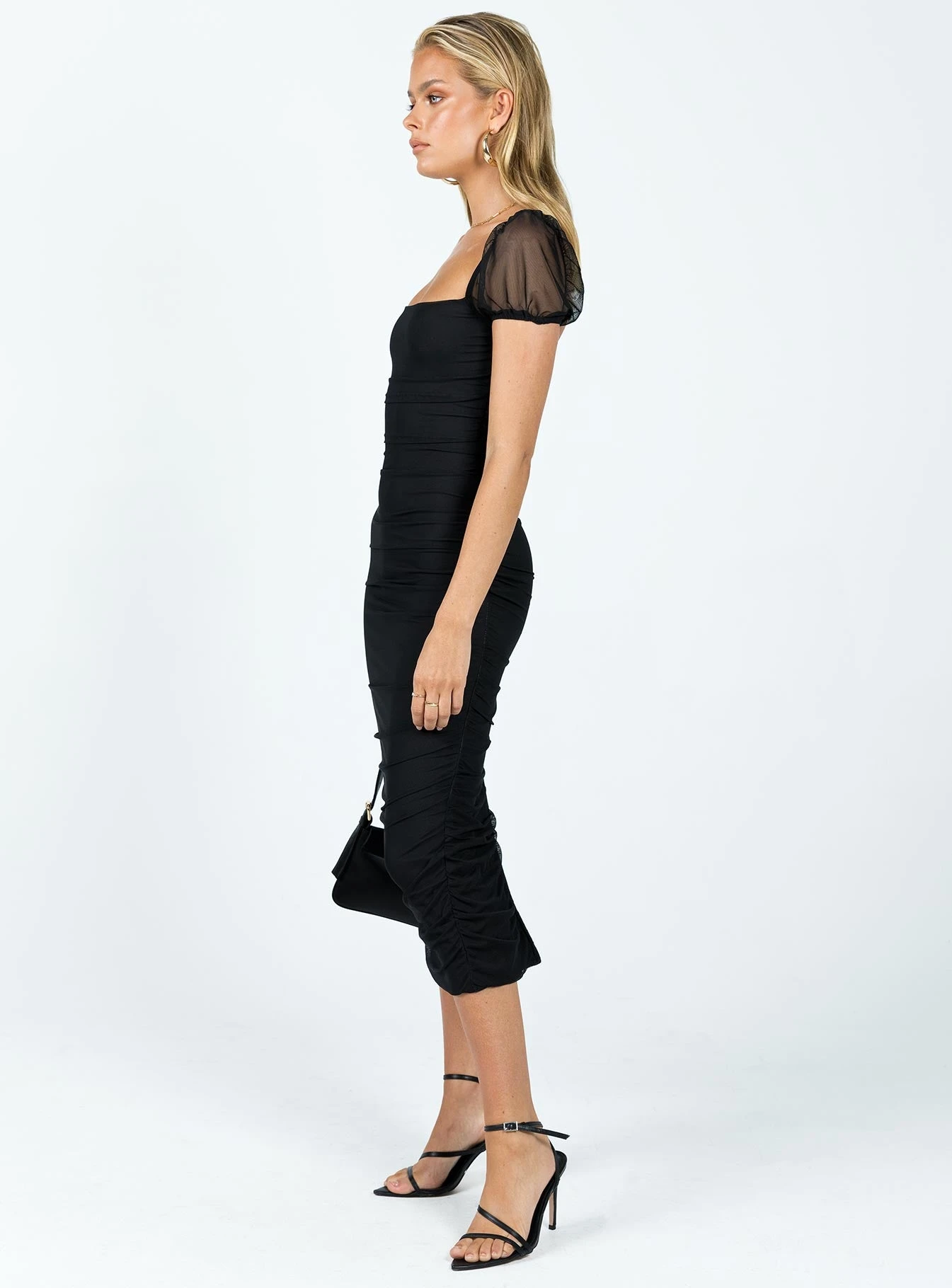 Charvi Short Sleeve Midi Dress Black 4 Charvi Short Sleeve Midi Dress Black - Image 4