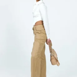 Princess Polly Burdem Low Waist Pants Camel -Modeoryx Sales Store 3 modelinfo sarah us4 e9b08345 98d4 4c7d b610 07543e06f449