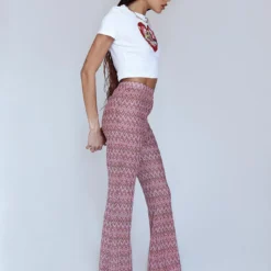 Princess Polly Karmen Chevron Knit Flare Pants Pink -Modeoryx Sales Store 3 3da7f3f9 e30d 4d79 bfc1 831191b6e81a