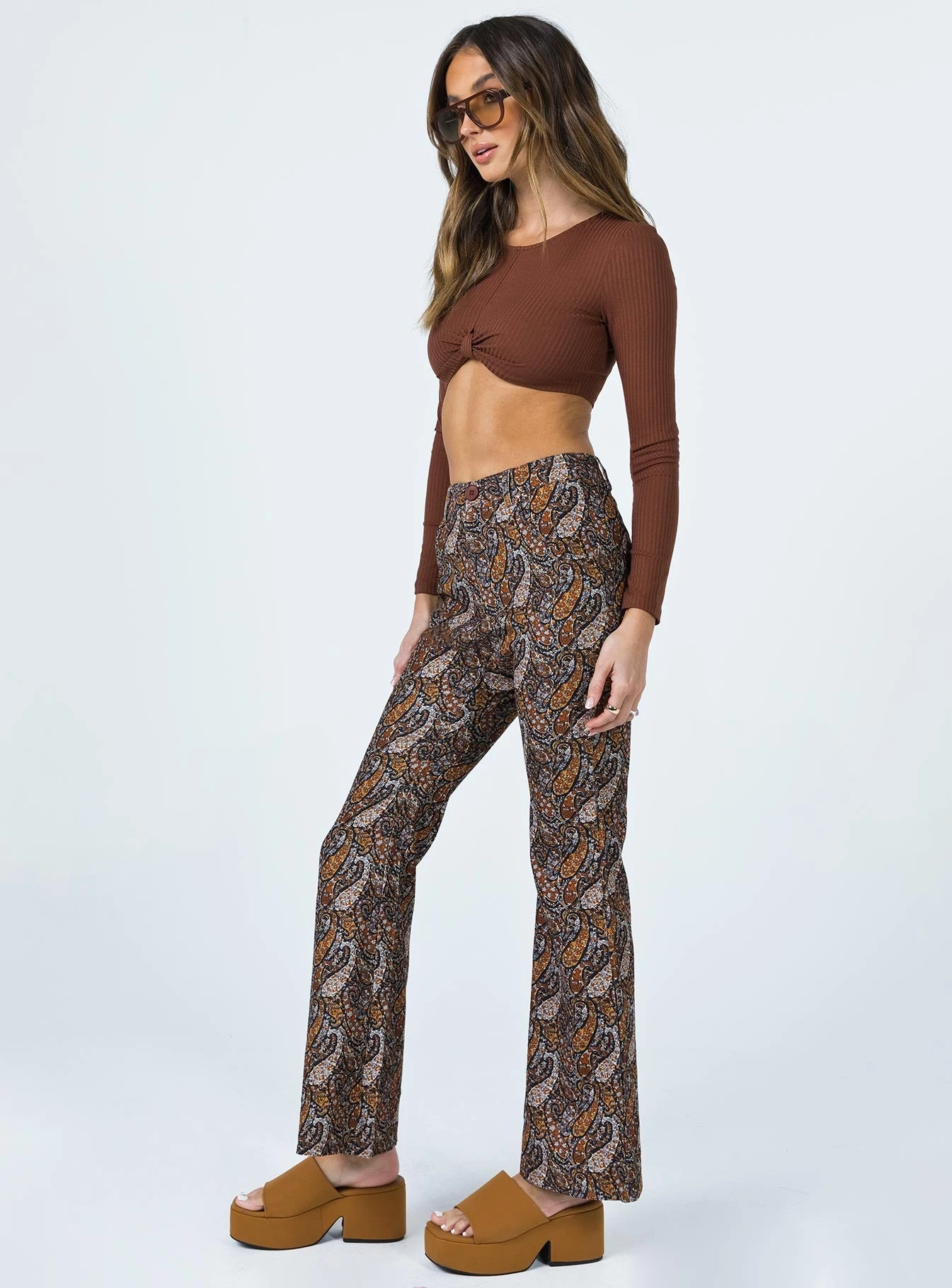 Princess Polly Marlie Pants Brown 4 Princess Polly Marlie Pants Brown - Image 4