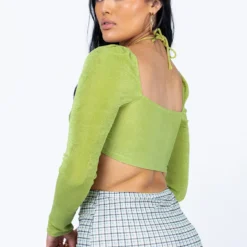 Princess Polly Loriella Ring Detail Long Sleeve Top Green -Modeoryx Sales Store 4 modelinfo Alicia US10 47604a6e 67b2 452d b339 9dd2054f433f