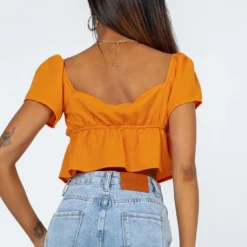 Princess Polly Coleman Top Orange -Modeoryx Sales Store 4 modelinfo Carter US2 jpg