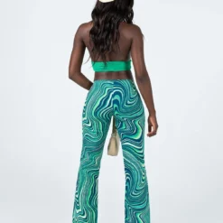 Motel Coban Trouser 70s Ripple Green -Modeoryx Sales Store 4 modelinfo Cynthia US4 2