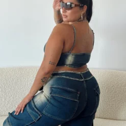 Princess Polly Pre Show Denim Corset Mid Blue Curve -Modeoryx Sales Store 4 modelinfo Javi us14 d9130b20 b6a6 4821 be42 623921aa40ec