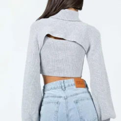 Princess Polly Anna Turtleneck Sweater Grey -Modeoryx Sales Store 4 modelinfo camelia us2