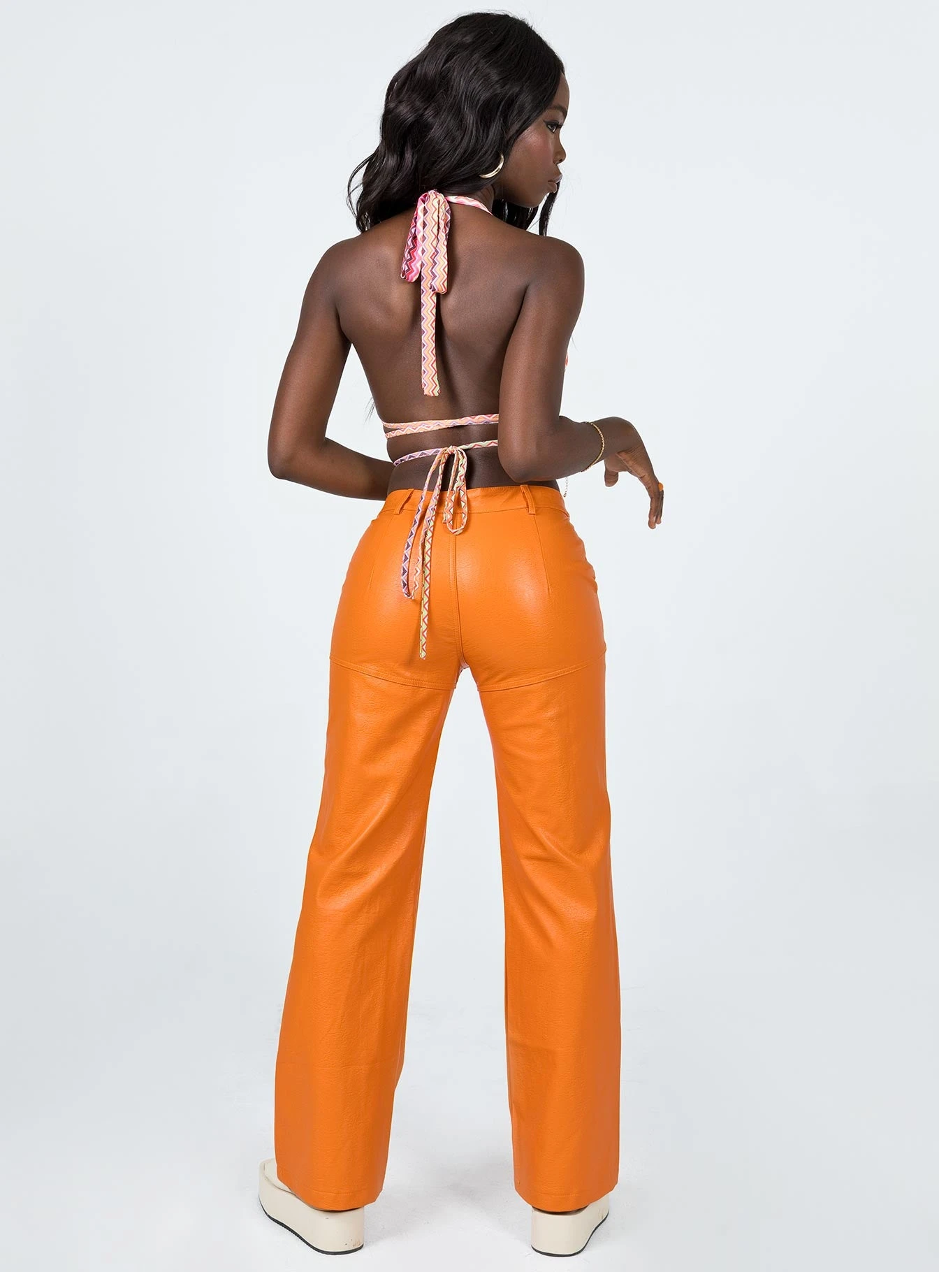 Princess Polly Ashlea PU Pants Orange 6 Princess Polly Ashlea PU Pants Orange - Image 6