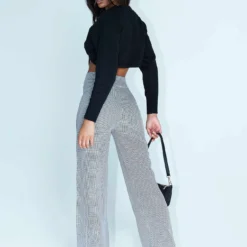 Princess Polly Valreee Gingham Wide Leg Pants Black / White -Modeoryx Sales Store 4 modelinfo jasmin us2 b73b2573 9352 44cb 8492 717969b9dc16