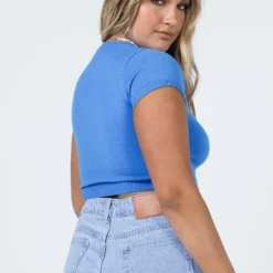 Princess Polly Sunshine On A Rainy Day Knit Top Blue -Modeoryx Sales Store 4 modelinfo jasmin us8 e352814f c4c0 4d6f 8b5a 620ee2c20c22