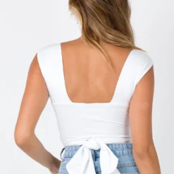 Porto Cervo Tie Up Crop White 15 Porto Cervo Tie Up Crop White -Modeoryx Sales Store 4 110 329