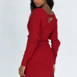 Princess Polly Morrisen Knit Midi Dress Burgundy -Modeoryx Sales Store 4 47d7c57d 99eb 4714 8837 a26bd18e7bef