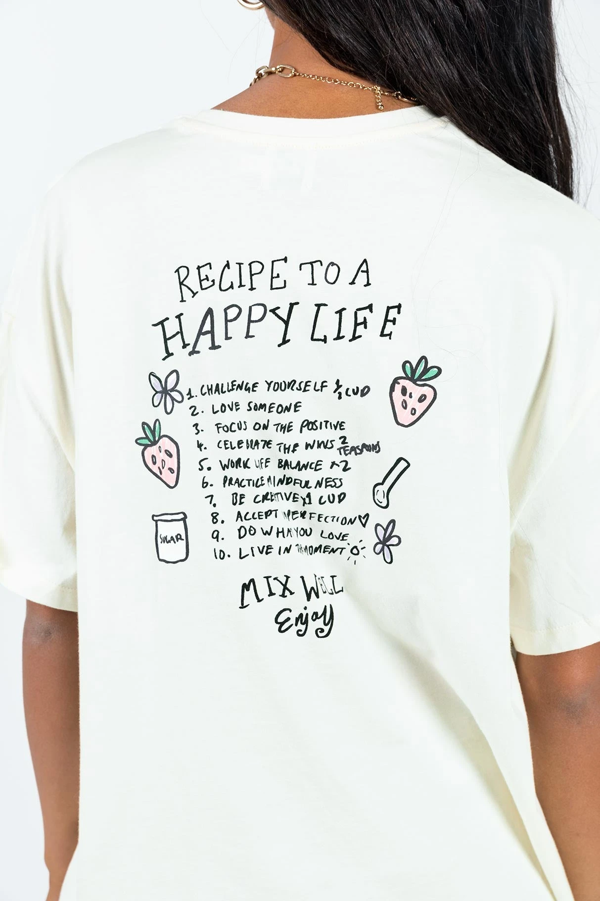Happy Life Recipe Oversized Tee Cream 5 Happy Life Recipe Oversized Tee Cream - Image 5