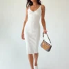 Princess Polly Oxford Midi Dress White