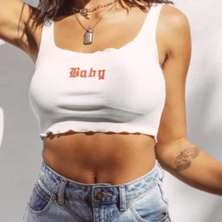 Princess Polly Baby Tank Top White -Modeoryx Sales Store 6 4 370