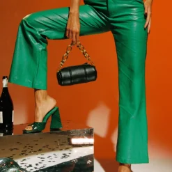 Princess Polly Ashlea PU Pants Green