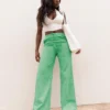 Princess Polly Aubrie Wide Leg Pants Green