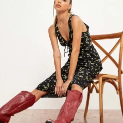 Motel Fiaso Dress Lemon And Lime Black -Modeoryx Sales Store FIASO DRESS LEMON AND LIME BLACK MODEL KINSEYGOLDEN 1