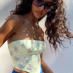 Princess Polly Ivy Bustier Yellow Floral