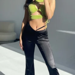 Princess Polly Level Up Pants Black