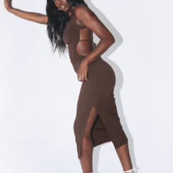 Princess Polly Lainey Midi Dress Brown -Modeoryx Sales Store Lainey Midi Dress Brown 6 copy