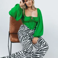 Princess Polly Melanie Long Sleeve Top Green -Modeoryx Sales Store Melanie Long Sleeve Top Green 1