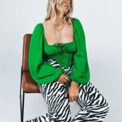 Princess Polly Melanie Long Sleeve Top Green