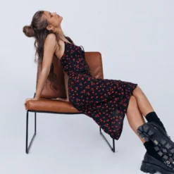 Princess Polly Noda Midi Dress Black/Red -Modeoryx Sales Store NODA MINI DRESS BLACK AND RED 2