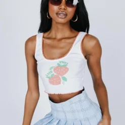 Princess Polly Strawberry Kisses Top White