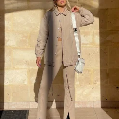 Princess Polly Fayth Ribbed Pants Brown